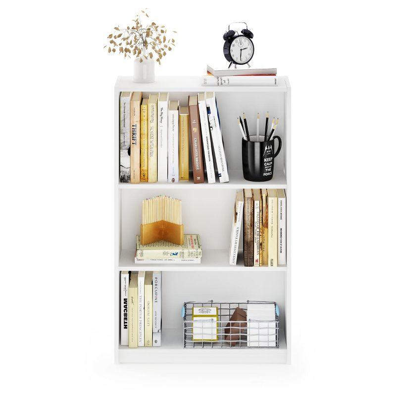 Furinno JAYA Simple Home 3-Tier Adjustable Shelf Bookcase, White