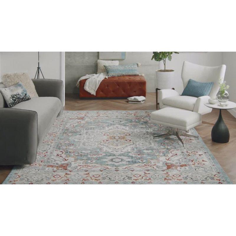 Geneva Gray Blue Multicolor Medallion Area Rug