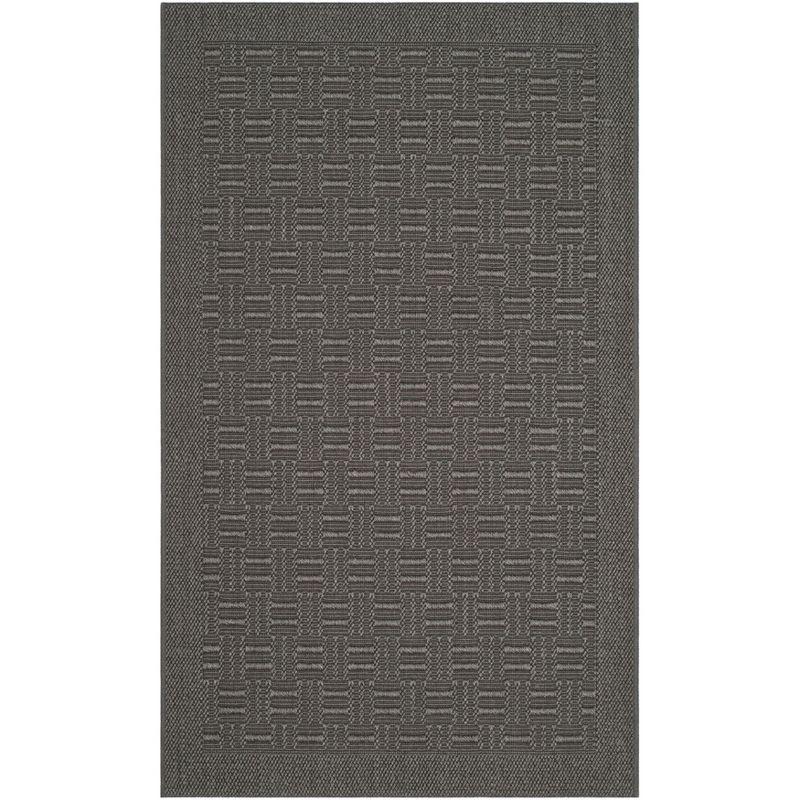 Gray Geometric Sisal Rectangular Area Rug 3' x 5'