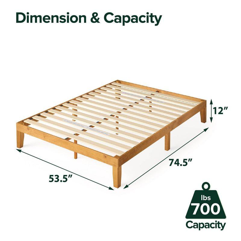 Alexia Standard Wood Platform Bed Frame Natural - Zinus