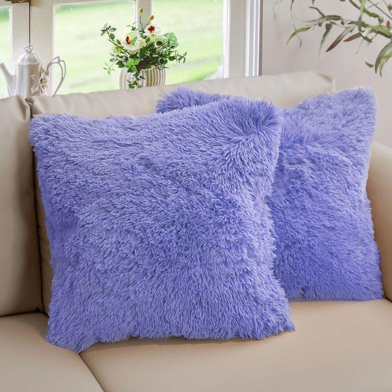 Cheer Collection Faux Fur Throw Pillow (Set of 2)