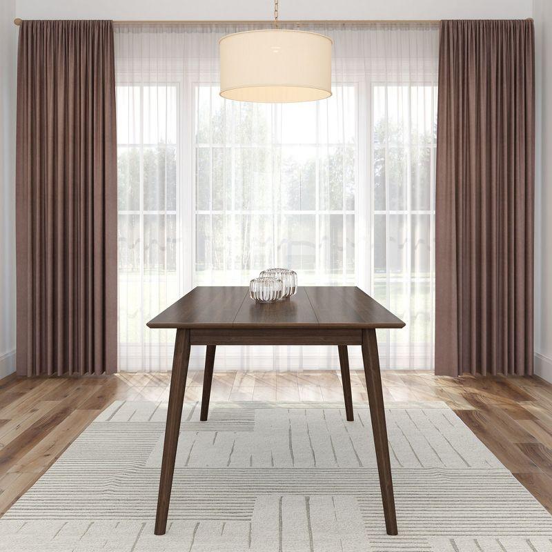 Plank+Beam 72" Mid Century Modern Dining Table, Solid Wood Kitchen & Dining Room Table for 6, Walnut