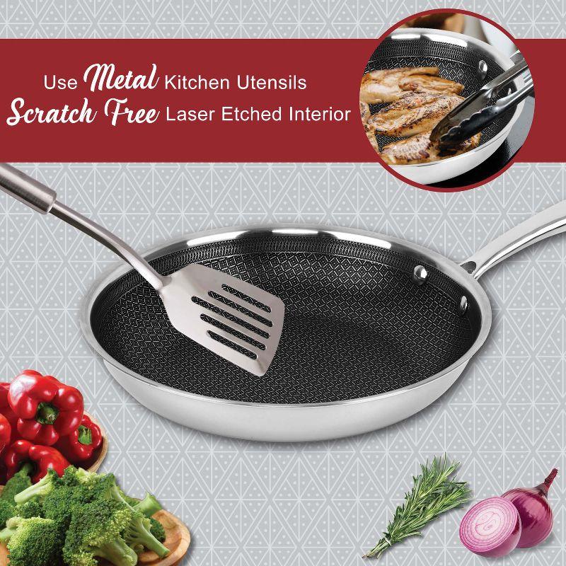Brentwood 3-Ply Hybrid Non-Stick Stainless Steel Induction-Ready Frying Pan (11 In.)