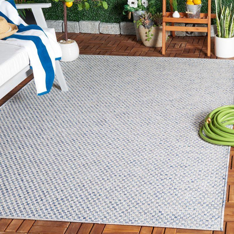 Sisal All-Weather SAW460 Power Loomed Indoor and Outdoor Area Rug - Blue/Ivory - 5'x7'6" - Safavieh.