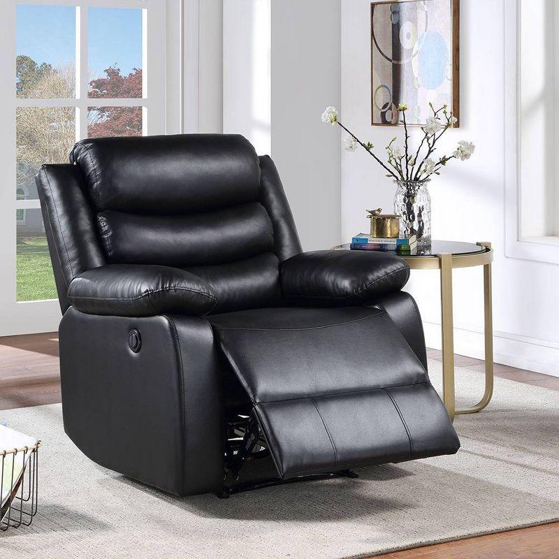 Black Faux Leather Lift Recliner with Manufactured Wood Frame