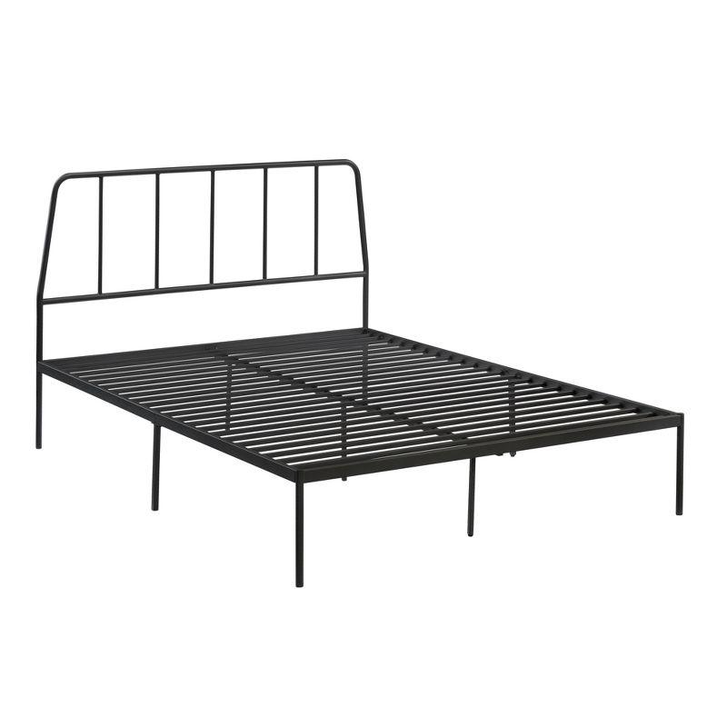 Harvey Park Black Metal Queen Platform Bed with Headboard