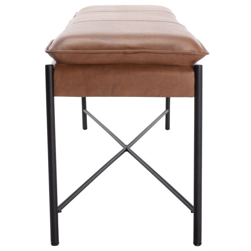 Kara Cushioned X Bench - Brown/Black - Safavieh