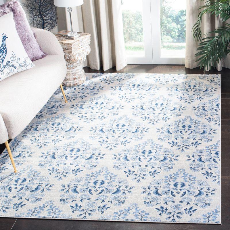 Brentwood BNT856 Power Loomed Area Rug - Cream/Blue - 4'x6' - Safavieh.