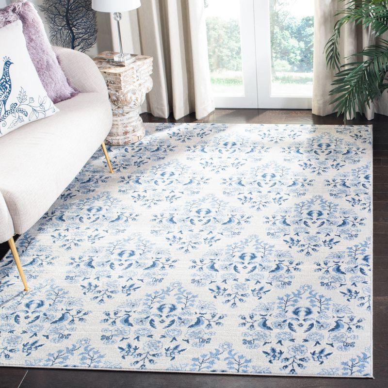 Heirloom Blue 4'x6' Hand-Knotted Synthetic Easy-Care Area Rug