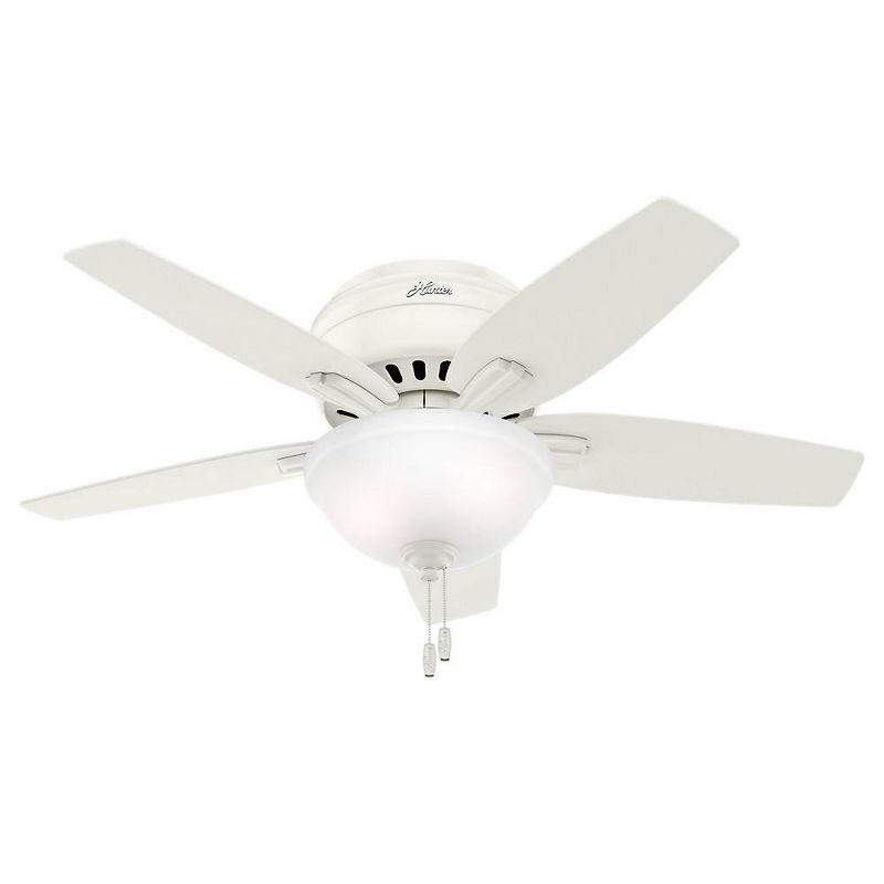 Newsome 42" 5 - Blade Traditional Flush Mount Indoor Ceiling Fan with Lights and Pull Chains