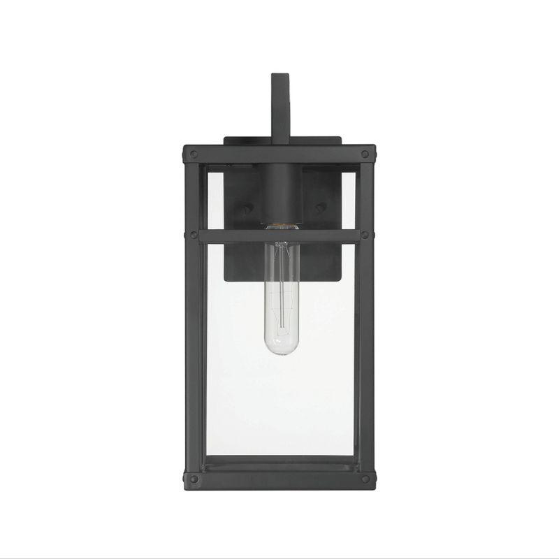 Robert Stevenson Lighting Blake Modern Metal and Clear Glass Paneled Wall Mounted Outdoor Light Black: ETL Listed, 1-Light Sconce, No Switch