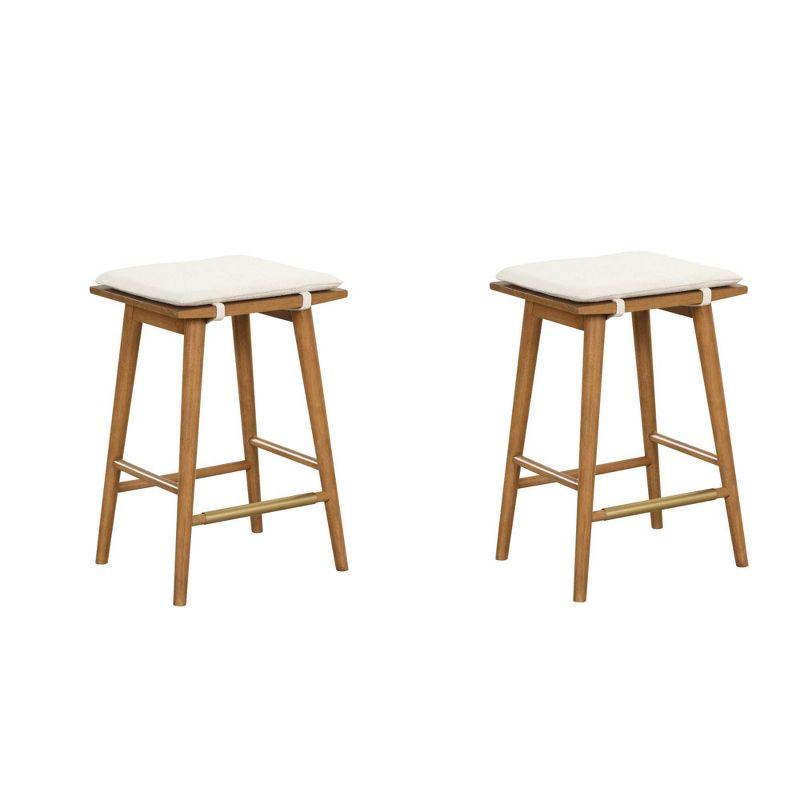 Nathan James Barker Upholstered Counter Stool with Solid Wood Frame