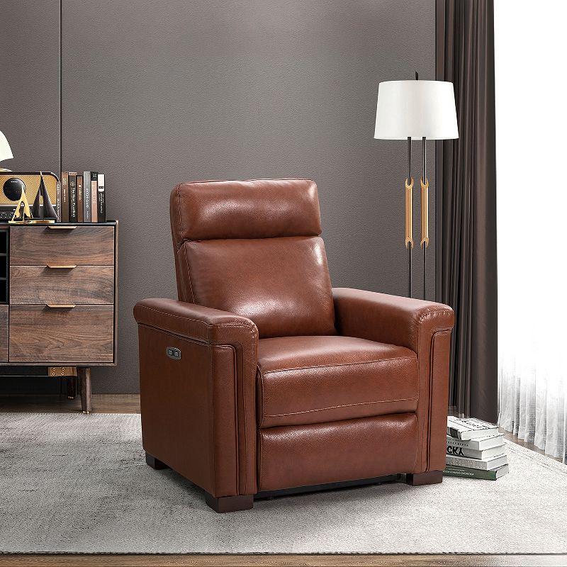 Adela 36" Brown Genuine Leather Power Recliner