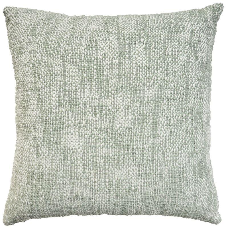 Aqua Woven Basketweave Square Outdoor Throw Pillow 18" x 18"