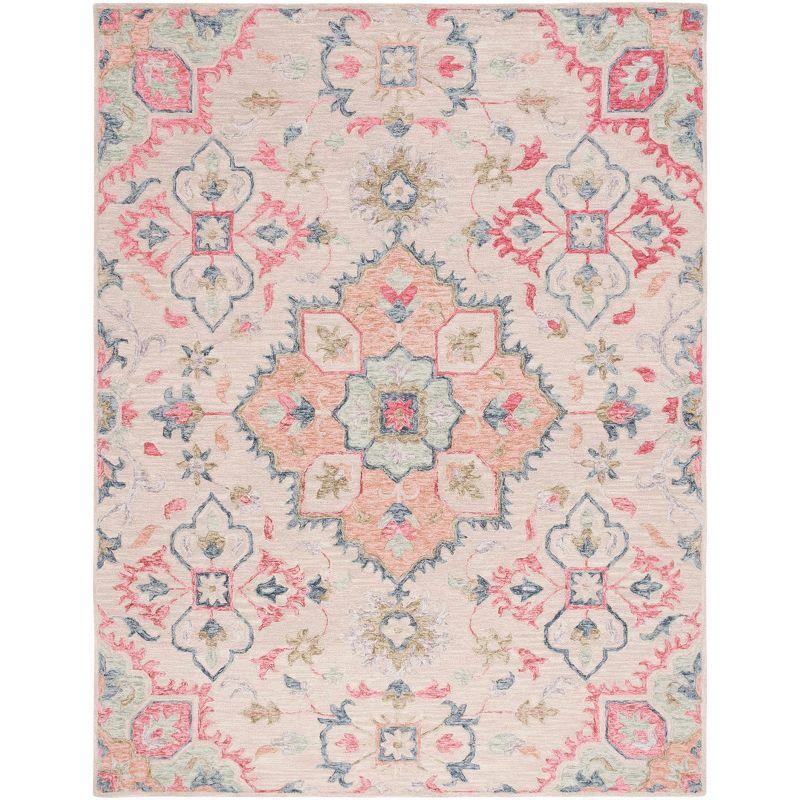 Elegance Hand-Tufted Wool Area Rug in Beige & Rust, 8' x 10'