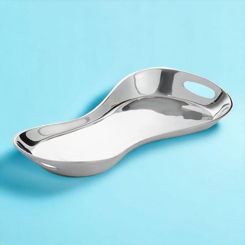 Nambe Morphik Handled Metal Alloy Tray, Large Serving Platter Can Be Heated or Chilled