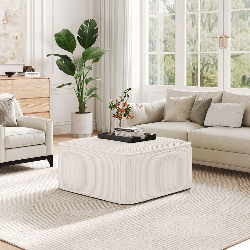 Christopher Knight Home Yzabella Modern Indoor Versatile Upholstered Square Ottoman, Beige