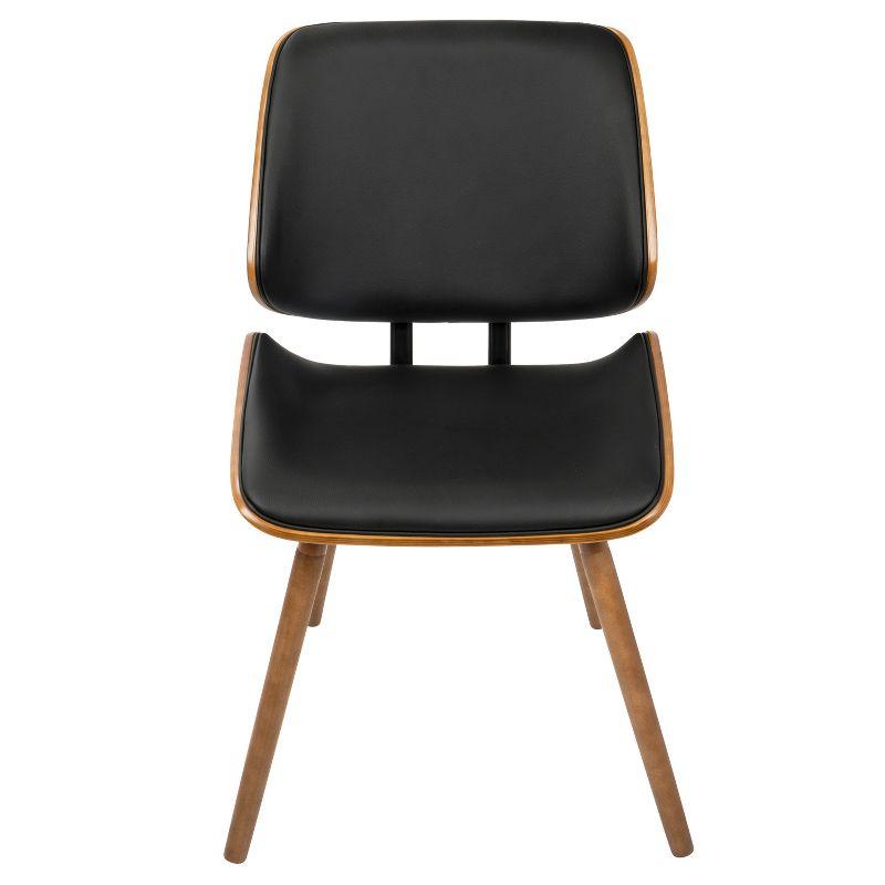 Lombardi Mid Century Modern Dining/Accent Chair Faux Leather Black - Lumisource: Set of 2, Wood Legs, Padded Seat