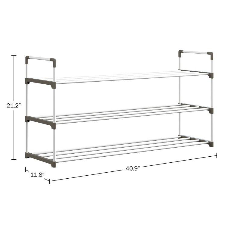 Home-Complete 3-Tier Shoe Rack for 15 Pairs, White