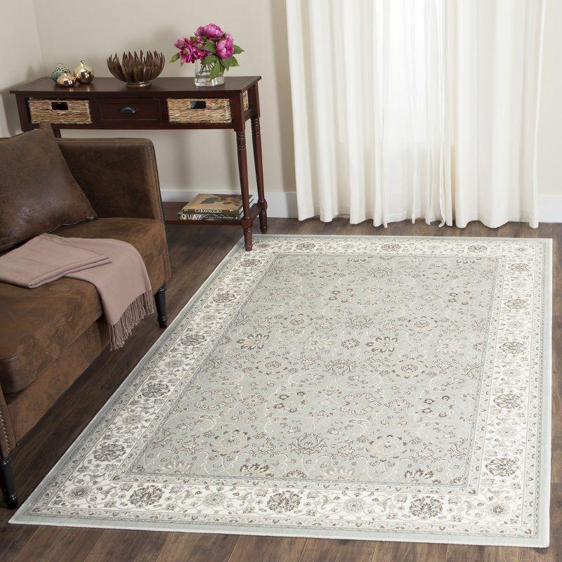 Persian Garden PEG608 Power Loomed Area Rug Silver / Cream 4' X 5'-3" - Safavieh.