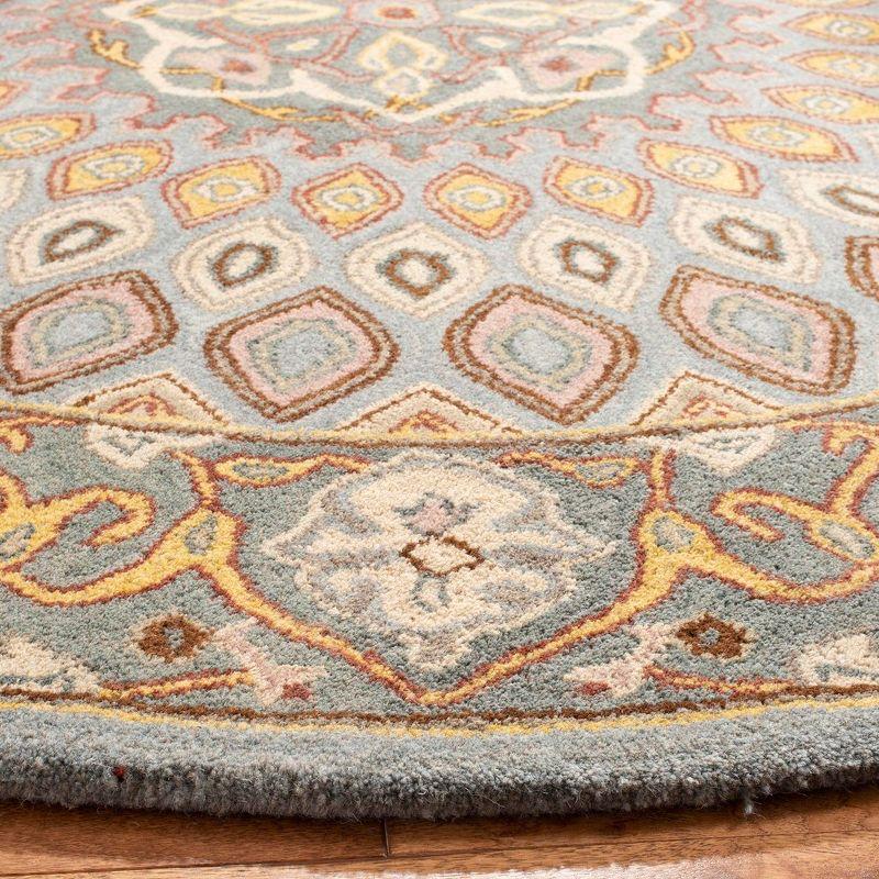 Heritage HG914 Hand Tufted Area Rug - Blue/Grey - 8' round - Safavieh.