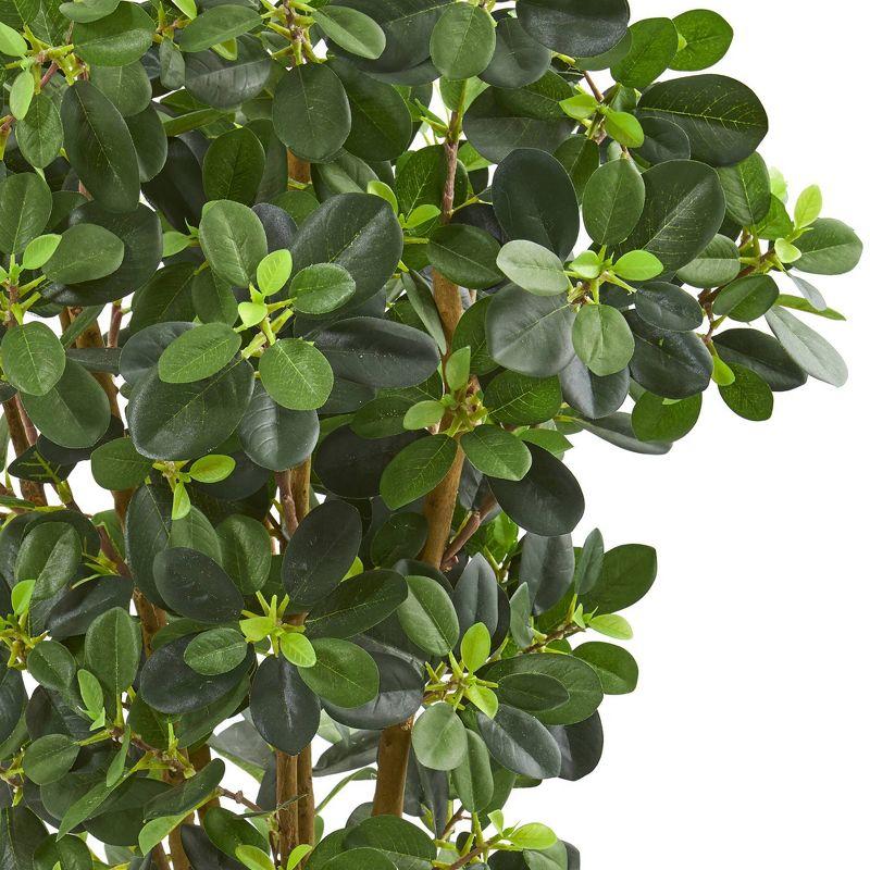 Nearly Natural 3' Artificial Panda Ficus Tree in Pot Green - Lifelike Silk Foliage, Indoor Decor