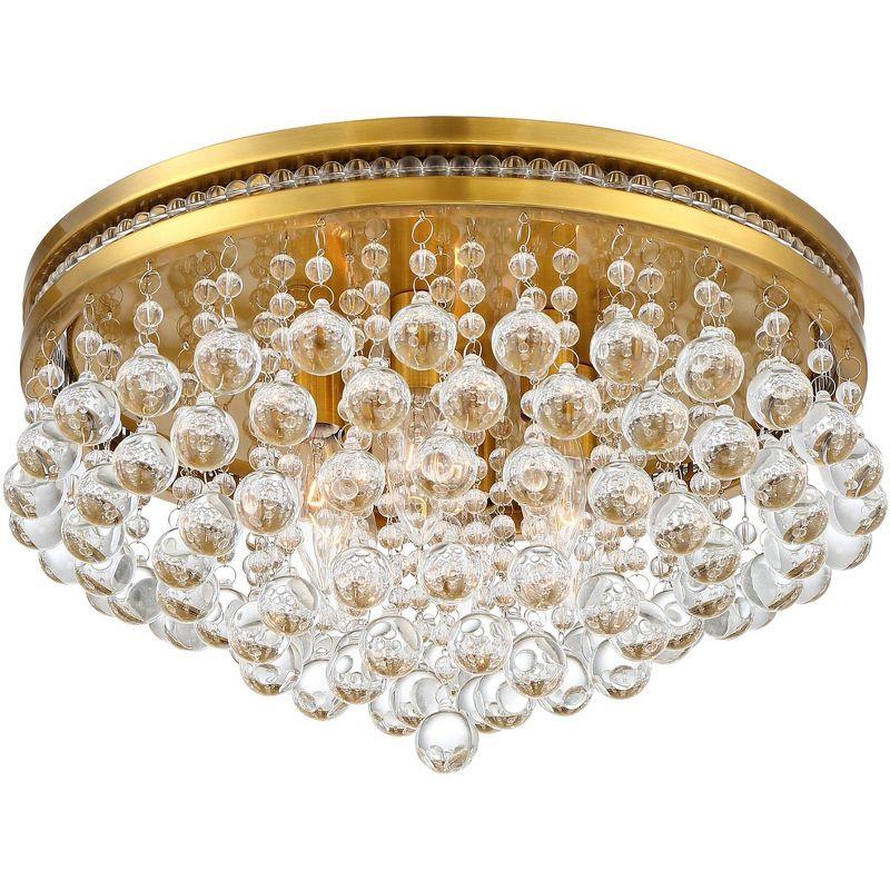 Regina Brass and Crystal Elegance Flush Mount Ceiling Light