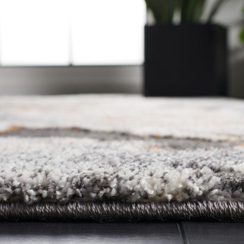 Cyrus Shag CYR121 Power Loomed Indoor Area Rug - Dark Grey/Orange - 6'7"x6'7" - Safavieh