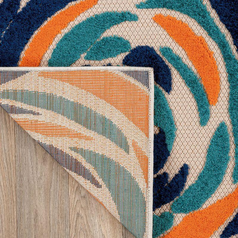 World Rug Gallery Modern Floral Indoor/Outdoor Area Rug - Multi 5' x 7'