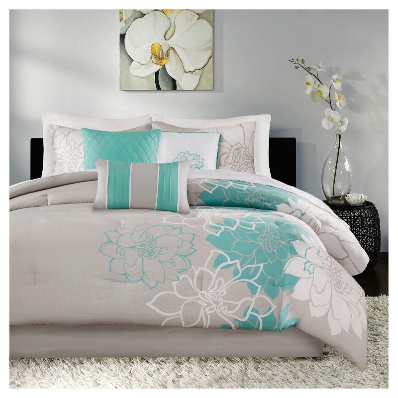 Madison Park Lola 7 Piece Floral Cotton Comforter Set