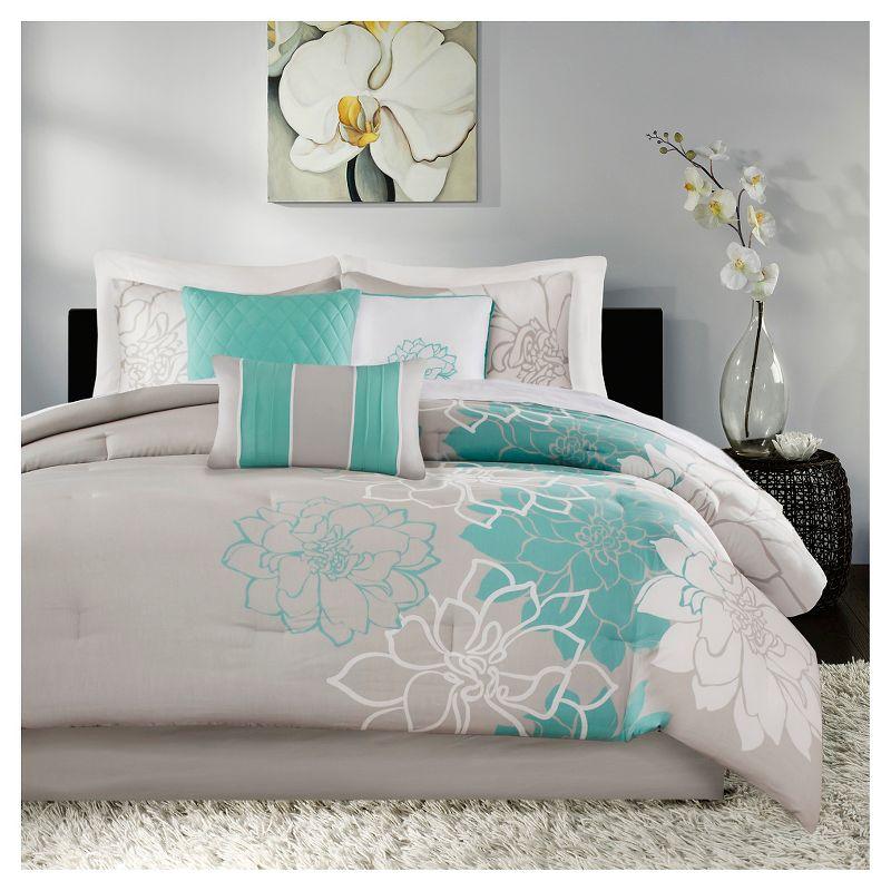 Lola 7 Piece Floral Cotton Comforter Set