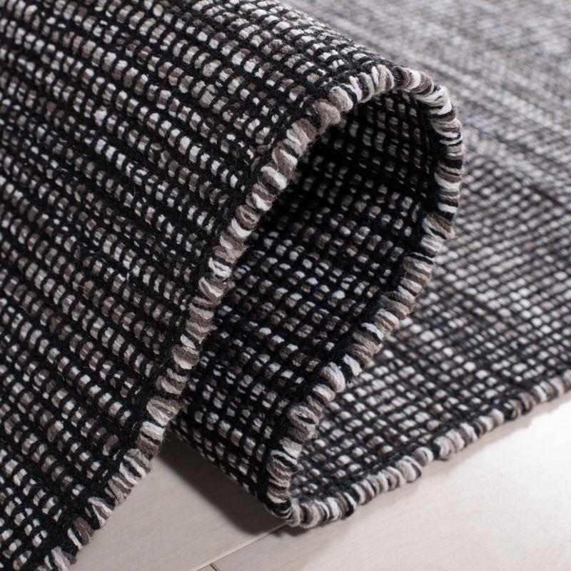 Handwoven Charcoal Cotton Ikat 6' x 9' Area Rug