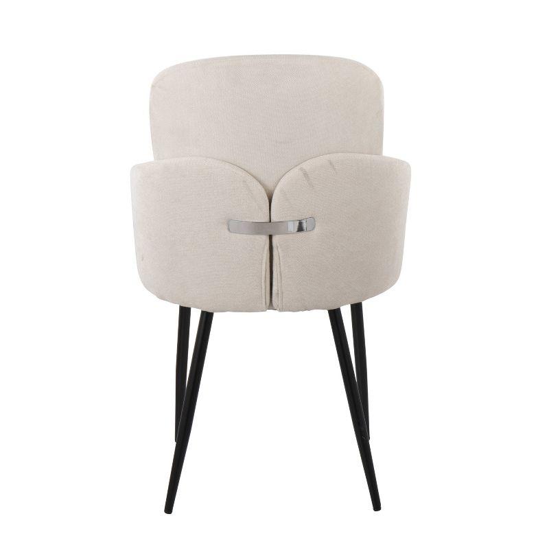 Set of 2 Dahlia Dining Chairs Black/Cream - LumiSource: Metal Legs, Upholstered, Contemporary Design
