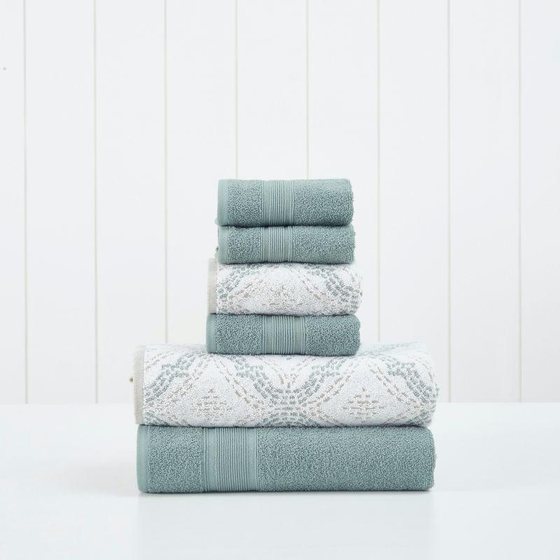 Ivy Elegance 6-Piece Jacquard Cotton Towel Set