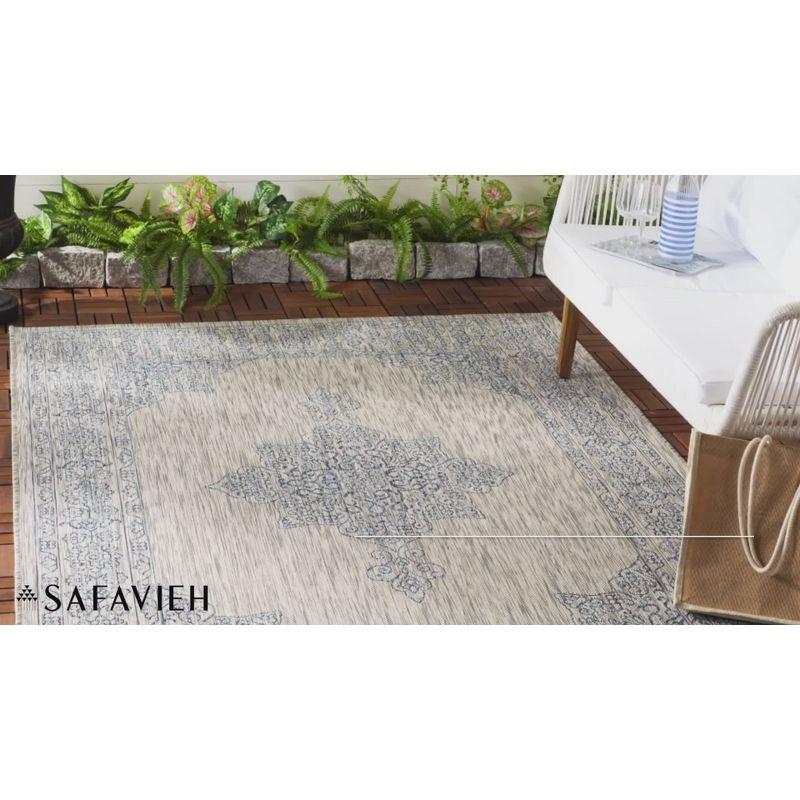 Courtyard CY8232 Power Loomed Indoor/Outdoor Area Rug - Navy/Ivory - 6'7"x6'7" - Safavieh.