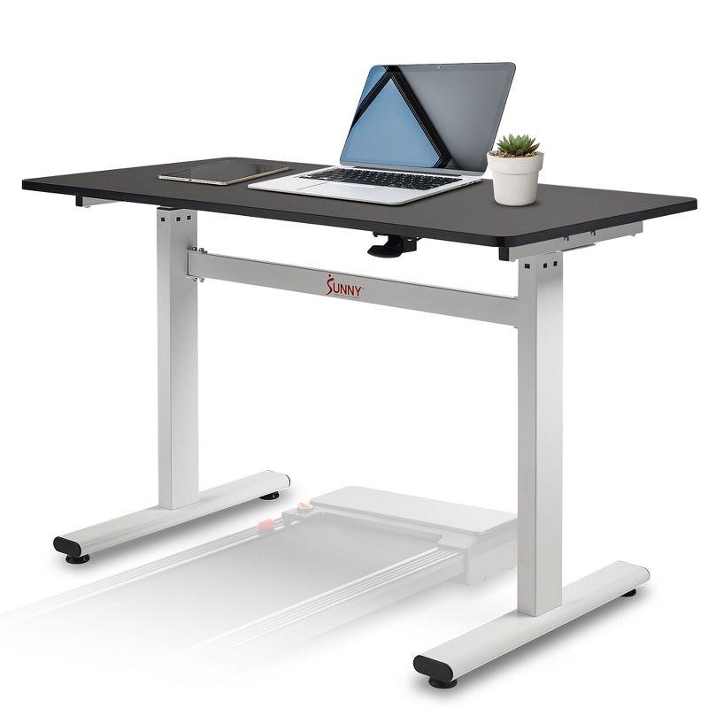 White Adjustable Pneumatic Standing Desk with Steel Frame