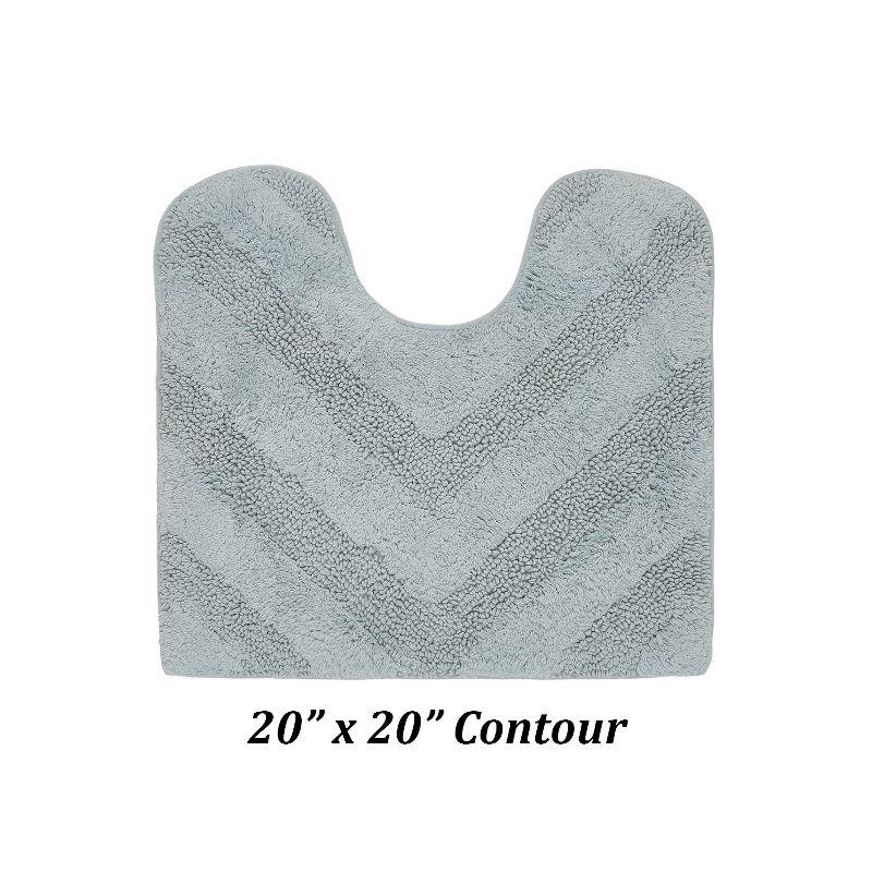 Better Trends Hugo 100% Cotton Tufted Non-Slip Backing Bath Rug 20" x 20" Contour - Blue