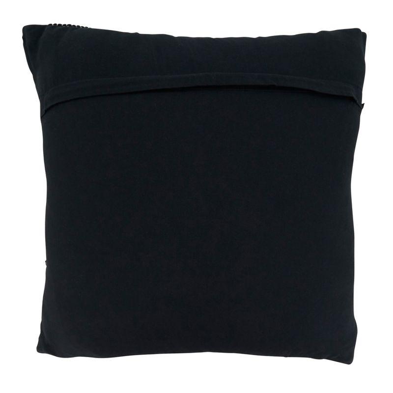 Saro Lifestyle Chindi Throw Pillow With Poly Filling, Black, 22" x 22"