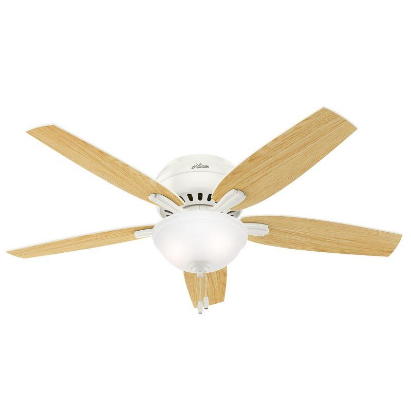 52" Newsome 5 - Blade Flush Mount Ceiling Fan with Pull Chain and Light Kit Included