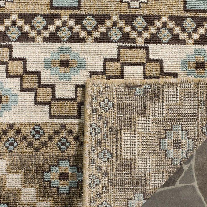 Veranda VER095 Power Loomed Indoor and Outdoor Area Rug - Creme/Brown - 5'3"x7'7" - Safavieh.