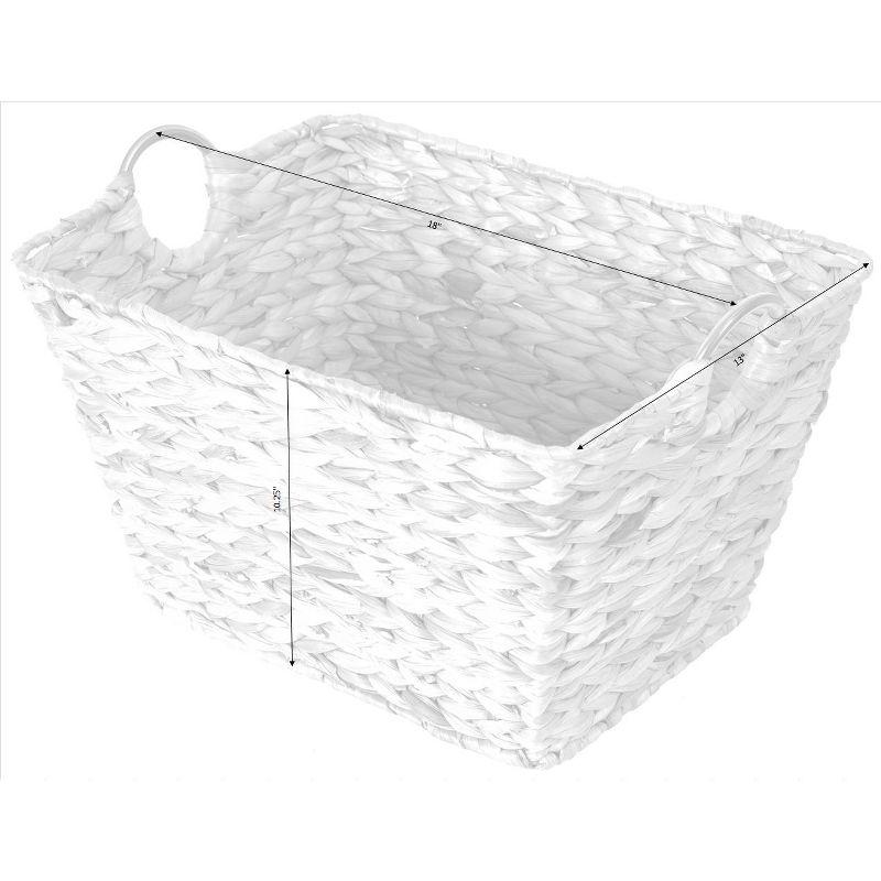 Large Multipurpose Handwoven Water Hyacinth Wicker Basket, Ideal for Organizing and Storing Towels Outdoors
