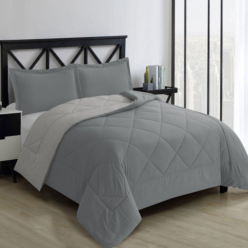 Swift Home 1800 Series Reversible Down-Alternative Comforter Set