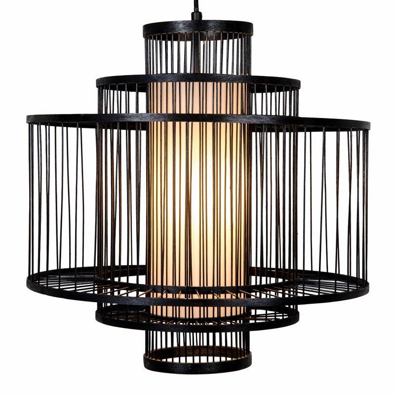 Storied Home Boho Tiered Bamboo Chandelier