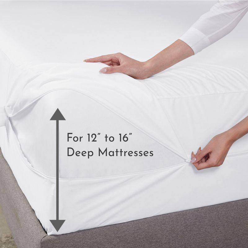 California Design Den Zippered Mattress Encasement Full - Waterproof Mattress Protector - Protects All Six-Sides - Full Size Mattress Cooling Cover