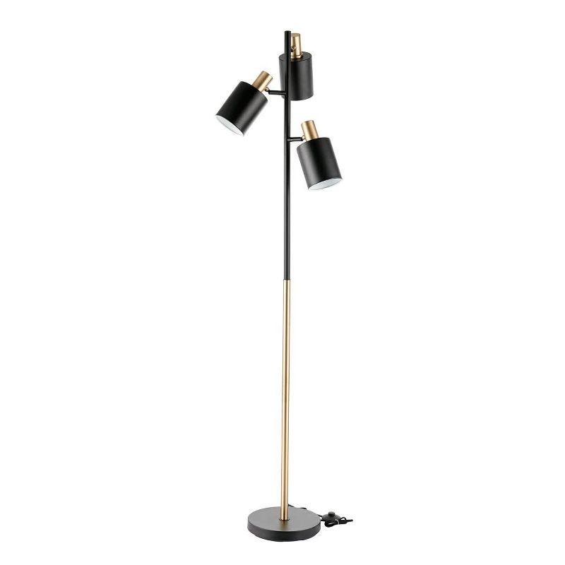 Adjustable 67'' Matte Black 3-Light Track Tree Floor Lamp