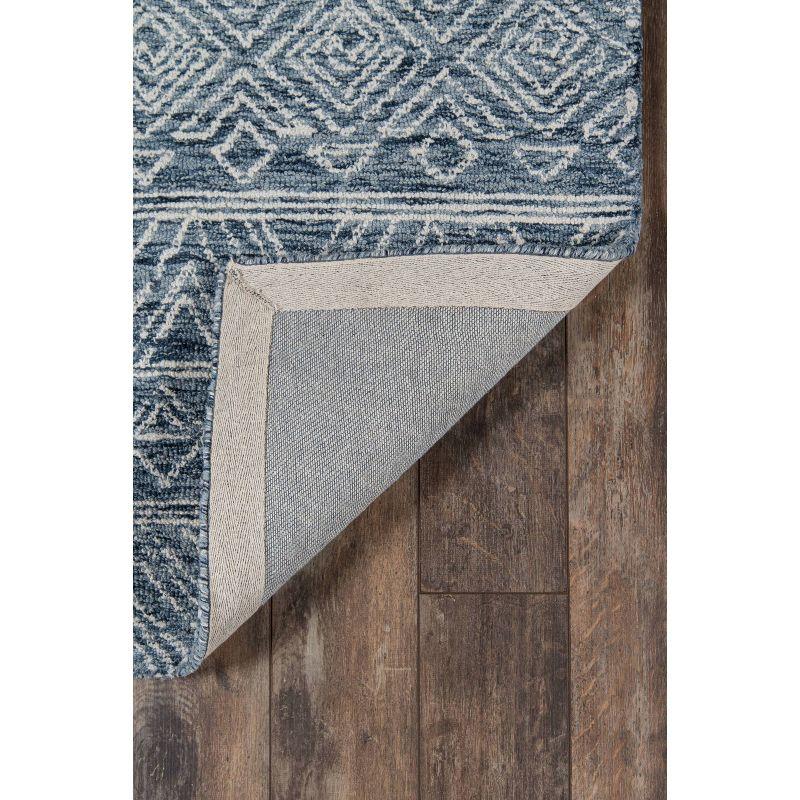 3'6"x5'6" Mallorca Evalyn Area Rug Denim - Momeni: Wool, Geometric, Bohemian, Handmade, Low Pile, Indoor Use