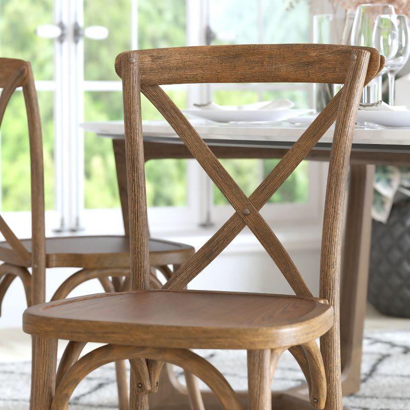 Flash Furniture Advantage Hand Scraped Dark Natural X-Back Chair