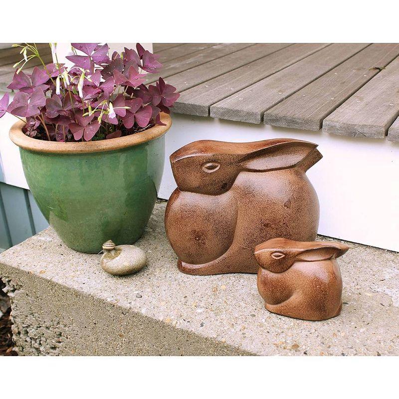 3.75" Tall Cast Aluminum Small Moon Bunny Indoor Outdoor Statue Antique Bronze Finish - Achla Designs: Garden Decor, Unique Animal Sculpture