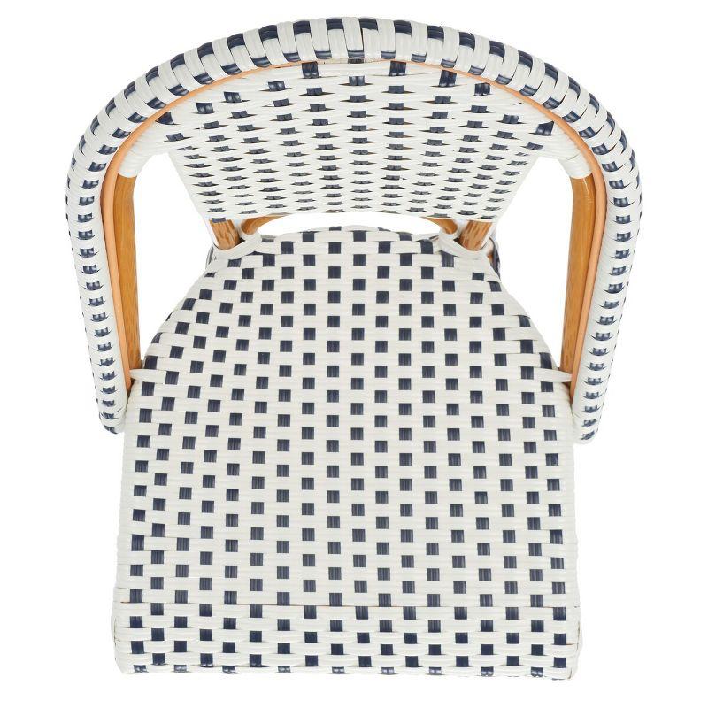 California Counter Stool - Indoor/Outdoor - PAT7532 - White/Navy - Safavieh