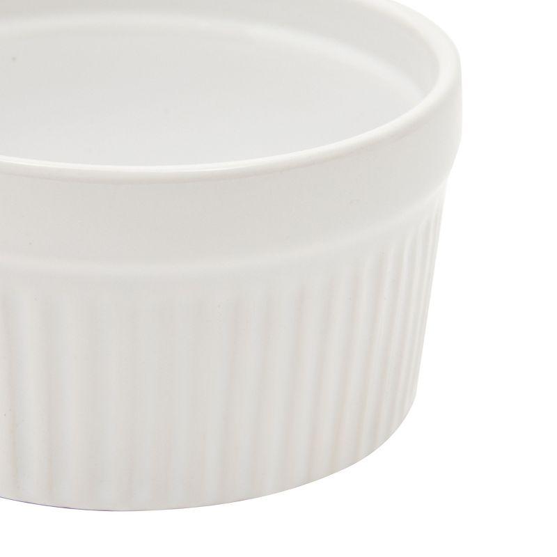 Juvale 6 Pack White Ceramic Ramekins, Souffle Dish, Ramiken Set Kitchen and Baking Supplies (8 oz)